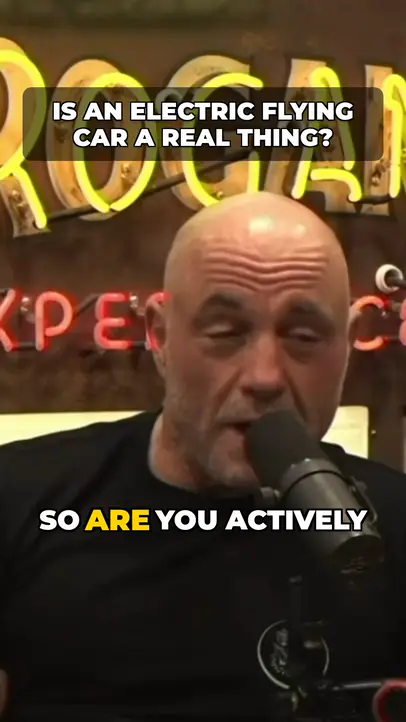 A vertical clip exported from GPT-Video, titled “Real flying car: wait for the demo”, with word-by-word captions